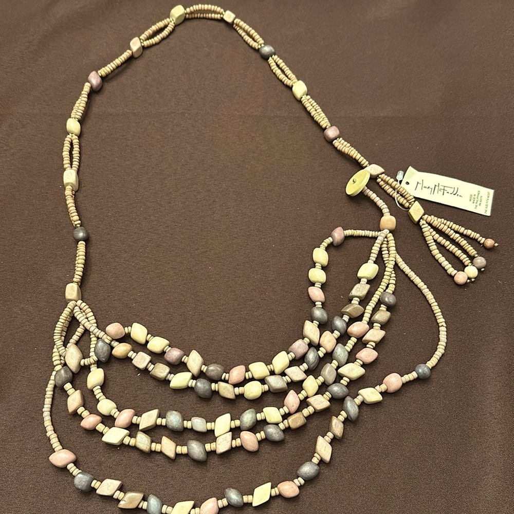 Mary McFadden Deadstock vintage wooden belt or necklace